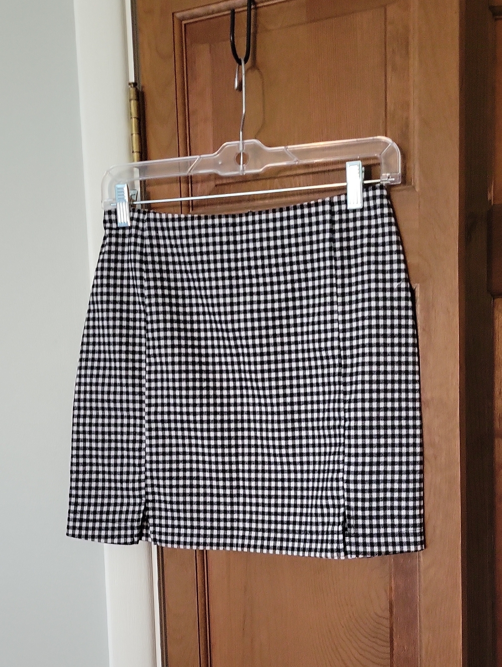 Black and White Checkered Vintage Y2k Mini Skirt
